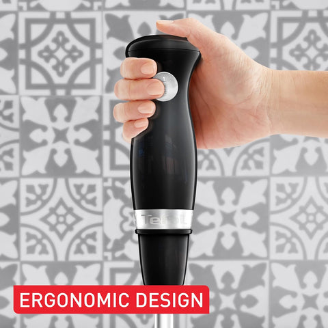 Black Collection Hand Blender 450W – 2 Speeds & Pulse, Anti-Splash Foot, Stainless Steel Blades, Compact, Dishwasher Safe