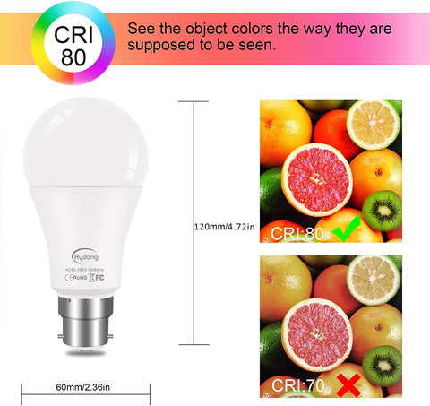 Colour Changing B22 RGBW LED Light Bulb 10W with Remote 2 Pack