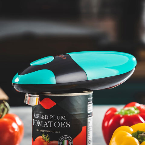 Cooks Professional Electric Can Opener – One Touch Cordless Tin Opener (Teal & Black)