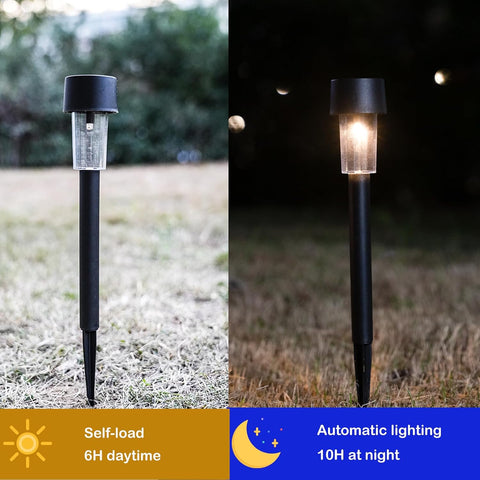 Solar Lights Outdoor Garden Landscape Pathway - 12 Pack Solar Powered Stake Lights - LED, for Lawn Borders Flowerbeds Patio Ideal Driveway and Pathway Lighting for Outside (Warm White)
