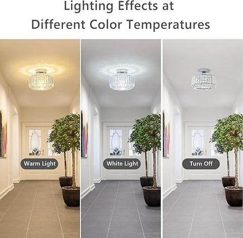 Modern Crystal Ceiling Light - K9 Crystal Chandelier with Gold Metal Frame