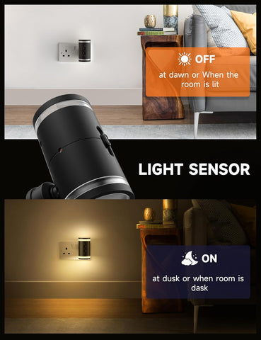 LED Night Lights, 2 Pack Modern Night Light Plug in Wall with Dusk to Dawn Sensor, Adjustable Brightness 5-120LM, Warm White 3000K, Dimmable Night Lights Hallway Bedroom Stair Bathroom Toddler