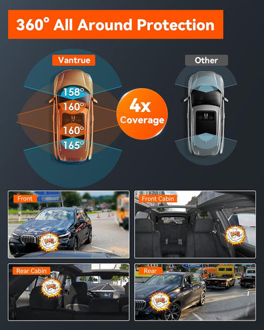 VANTRUE N5 4-Channel 2.7K Dash Cam 360° Full Coverage with STARVIS 2