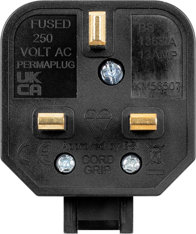 Sealey Pl/13/3S Rubber Plug 13Amp Extra Heavy-Duty (Pack of 3)