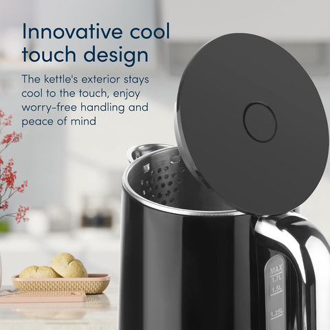 Smart Alexa Kettle 1.7L – Voice & App Control – Temperature Control, LED Display, Cool Touch, Keep Warm, 3000W – Black