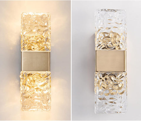 Water Ripple Crystal LED Gold Wall Light