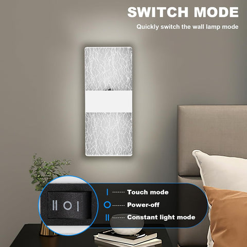 LED Touch Control Rechargeable Wall Lamp 2 Pack