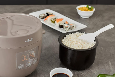 Yum Asia Tsuki Mini Rice Cooker – Pebble Grey – 0.45L Shinsei Ceramic Bowl