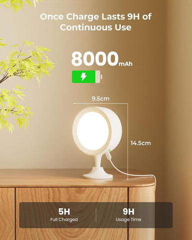 Wall Lights, Led Wall Lamp with 18 RGB Colors, 8000mAh Rechargeable Battery Operated, Touch and Remote Control,Dimmable Wireless Wall Sconces for Bedroom Indoor, 360° Rotation, White