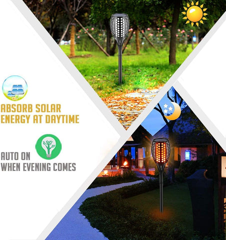 Aityvert Upgraded Larger Solar Torch Lights, Waterproof Outdoor Dancing Flames Lights, Flickering Flames Garden Lights, Landscape Decoration Pathway Patio Lights 43" 96 LED (6)