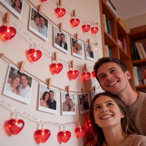 Valentine Heart LED String Lights, 1.5m Battery Operated Red Love Fairy Lights for Indoor Décor