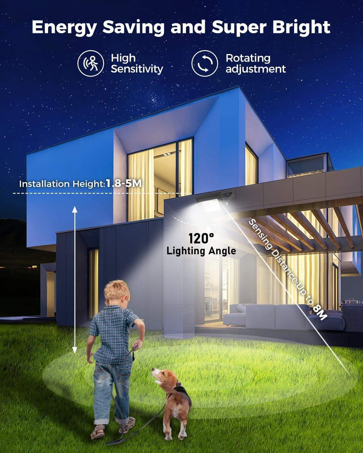 IP65 waterproof motion sensor wall light