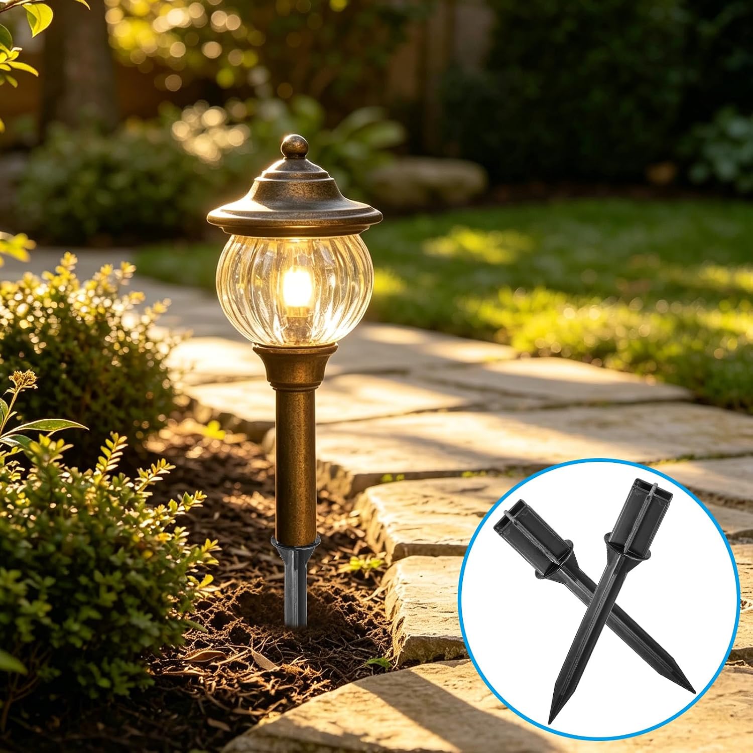 Reinforced Light Stakes Replacement 7.2" 4-Prong 4 Pcs