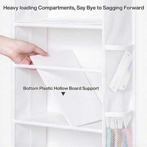 Hanging Yarn Storage Organizer with 5 Zipper Closure Compartments