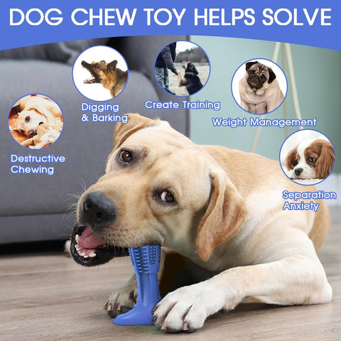 HETOO Dog Chew Toothbrush Toy Natural Rubber Dental Stick