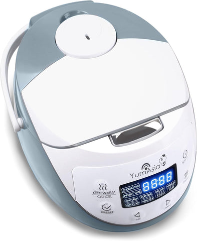 Yum Asia Panda Mini Rice Cooker 3.5 Cup White & Grey