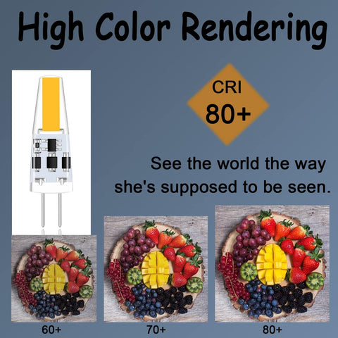 6 Pack G4 LED Bulbs 2W Warm White Energy Saving