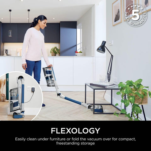 Shark PowerPro Cordless Stick Vacuum Cleaner, Lightweight Flexible Vacuum with Floor Detect & Anti-Hair Wrap Technology, Anti-Allergen Complete Seal, Handheld Mode, Navy Metallic