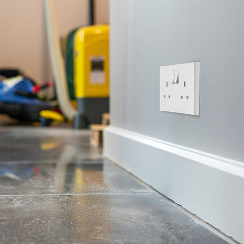 BG Electrical Double Switched Power Plug Wall Socket, Double Pole, Nexus 900 Series, White Moulded, Square Edge, 13A, 922DP