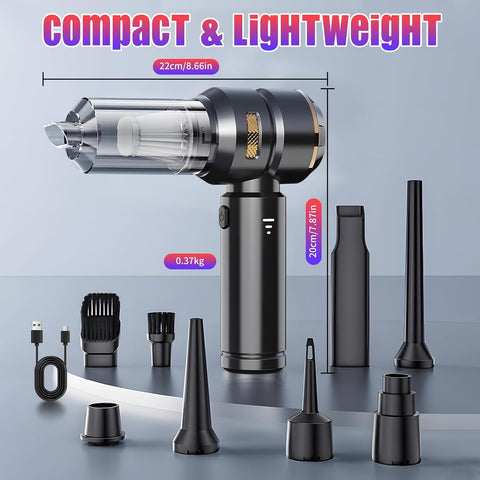 Nctoberows Handheld Vacuum Cleaner Black Gold, 22000Pa Cordless Mini