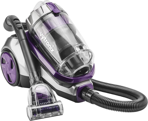 Vytronix PET01 Bagless Cylinder Vacuum Cleaner 800W Powerful Pet Hair Remover, 3L Capacity, HEPA Filter & Turbo Brush