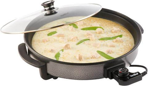 Large 6L Electric Multi Cooker Pan 42cm – 1500W Non-Stick Frying Pan with Lid & Adjustable Temperature Control