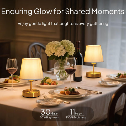 EppieBasic Rechargeable Cordless Table Lamp – 2700K Dimmable LED Light with 4000mAh Battery, Vintage Gold Finish for Bedroom, Living Room & Home Décor