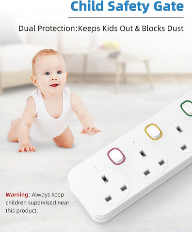 Mscien 1M 5 Way Extension Lead with Individual Switches – Wall-Mountable White Power Strip for Home & Office – Keep Every Plug Within Easy Reach
