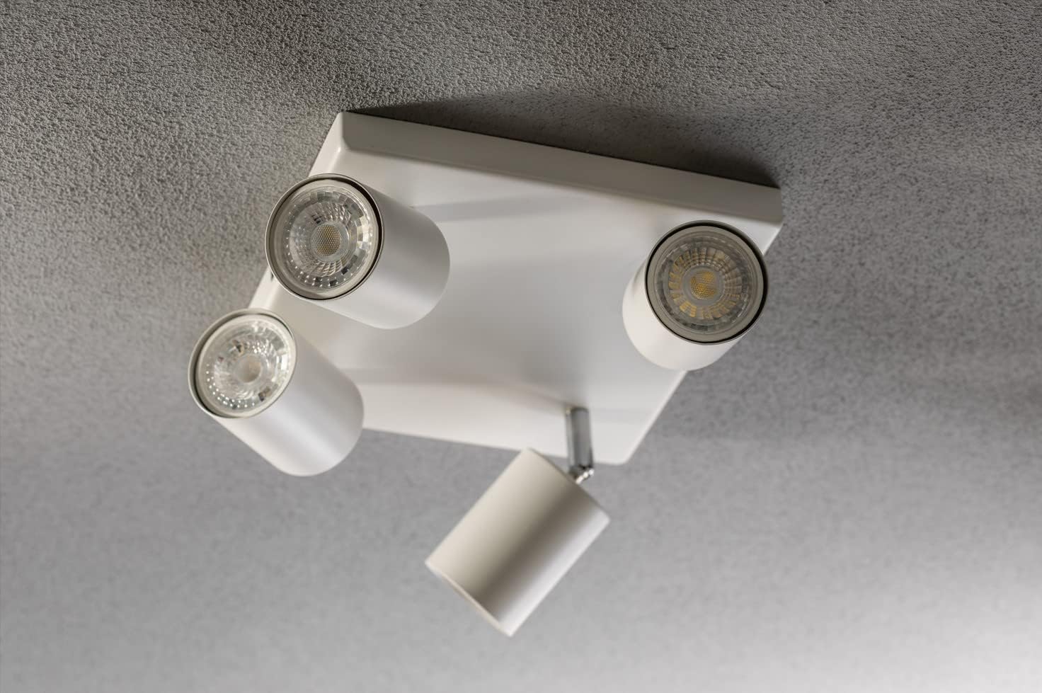 White metal ceiling spotlight 4 adjustable