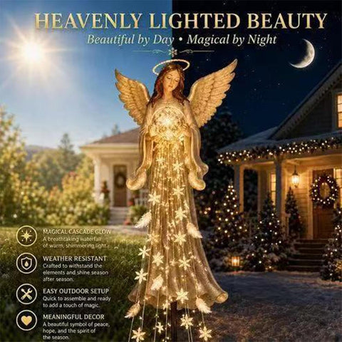 Solar Angel Lights for Cemetery Resin LED Angel Christmas Memorial Stake