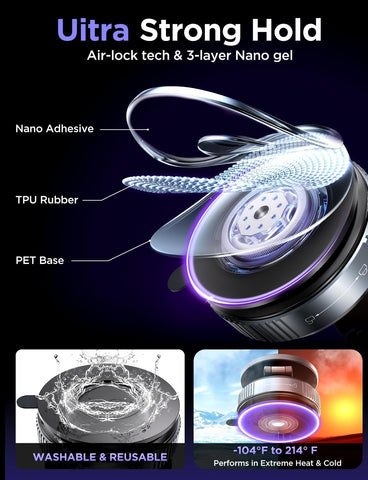 MSXTTLY Car Phone Holder Vmag-S2 – Magnetic 360° Rotation