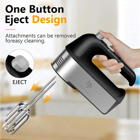 LILPARTNER 450W Electric Hand Mixer with Scale Cup Storage Case – Black