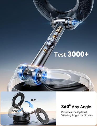 JOYROOM Black Suction Cup MagSafe Car Mount – 360° Vacuum Phone Holder