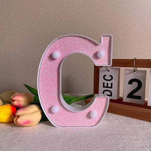 Light Up Letter C LED Pink Night Light
