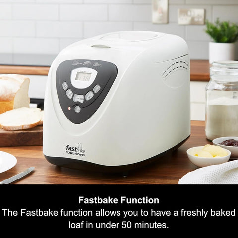 Fastbake Breadmaker 48281 – 12 Programmes, 1.5lb & 2lb Loaves, 13Hr Delay Timer, Keep Warm Function – UK
