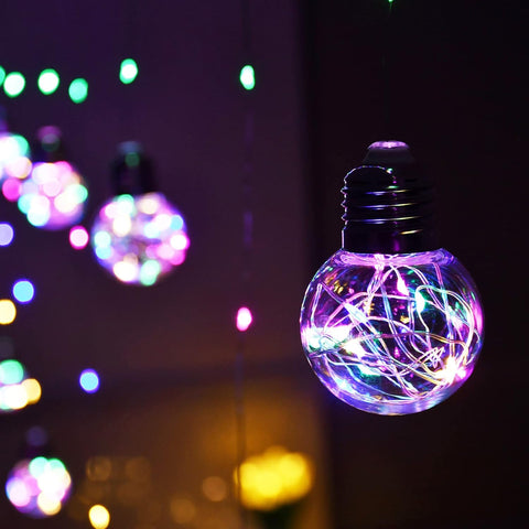 Wishing Ball Curtain Lights 200 LED Multicolor Fairy Globe Lights with Remote