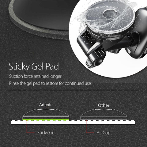 Arteck Black Universal Car Phone Mount Holder 360° Rotation