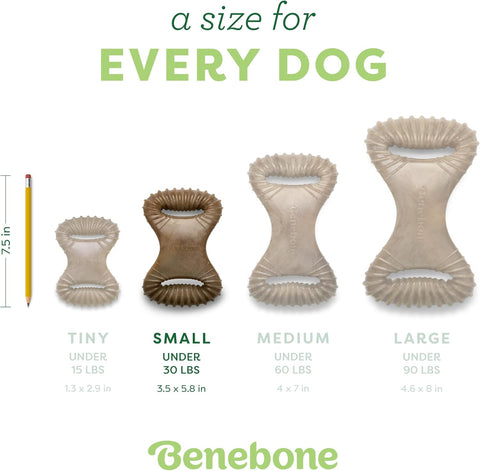 Benebone Indestructible Dental Dog Chew Toy for Aggressive Chewers, Long Lasting Tough Boredom Breaker for Dogs, Real Chicken Flavour, For Small Dogs