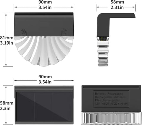 OneUan - 4 x Outdoor Solar Light Shell RGB Acrylic LED Solar Light for Garden, Fence, Patio and Steps, Waterproof IP65, Warm White + RGB Colour, 10 Lm, Pathway Lighting, Facades.