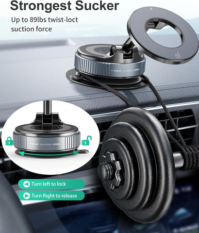 HanCenDa Vacuum Suction MagSafe Car Phone Holder – Black