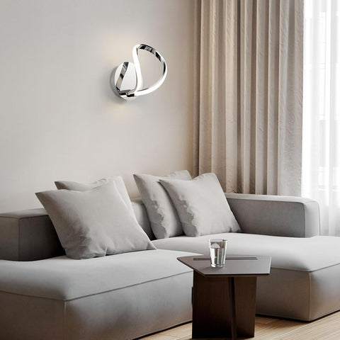 Halo Modern LED Wall Light with Toggle Switch Chrome
