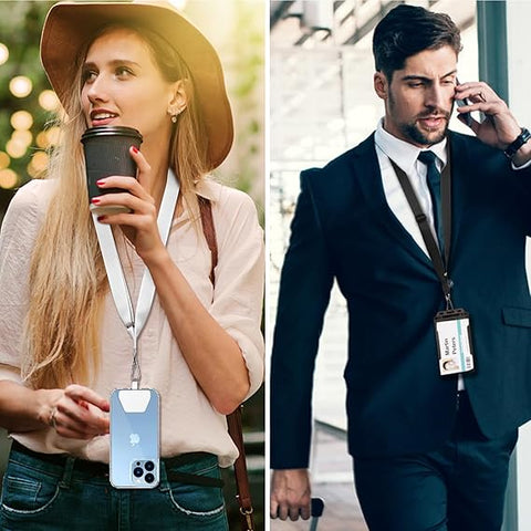 CACOE Universal Mobile Phone Chain - Adjustable Neck Strap for Smartphones Black+white