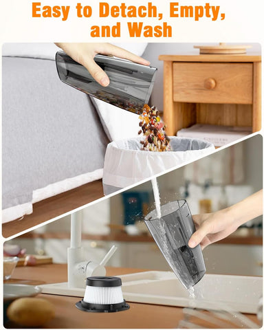 Cordless Handheld Vacuum Cleaner 9500PA, Powerful Suction Portable Car Vacuum, Lightweight Mini Cleaner for Car, Home & Pet Hair (Blue)