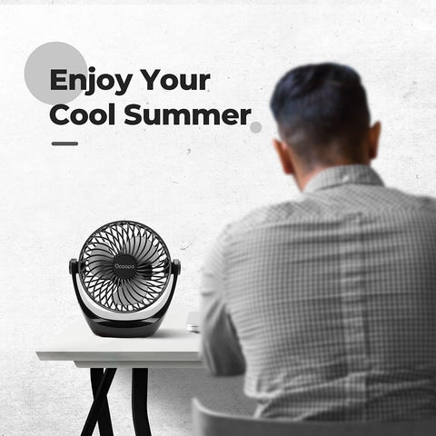 OCOOPA USB Table Fan with Adjustable Speeds & 360° Rotation