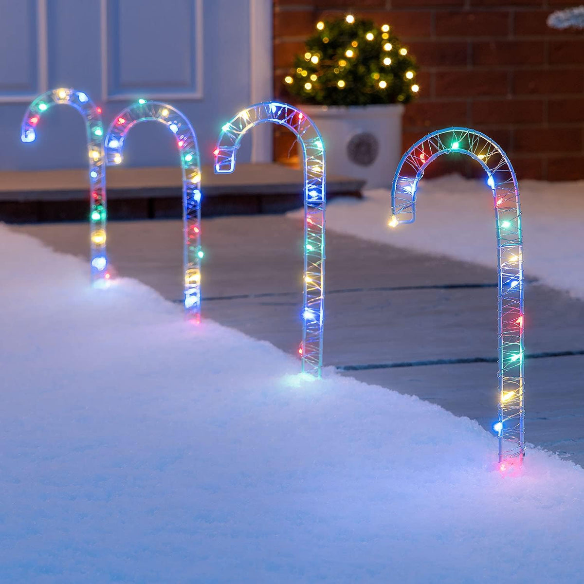 Candy Cane Pathway Christmas Lights Multi Colour 30cm
