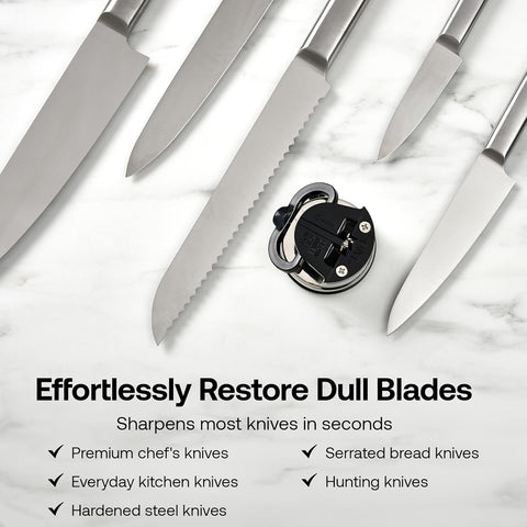 AnySharp Pro Metal Knife Sharpener – Suction Base | Hands-Free Safety | Razor-Sharp Results | Ideal for Hardened Steel & Serrated Knives