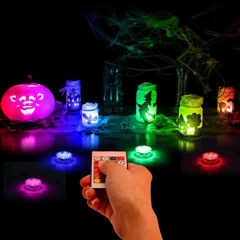 4 Pieces Submersible LED Lights – Waterproof Colour Changing Underwater Lights with Remote Control for Ponds, Weddings, Parties & Festive Décor