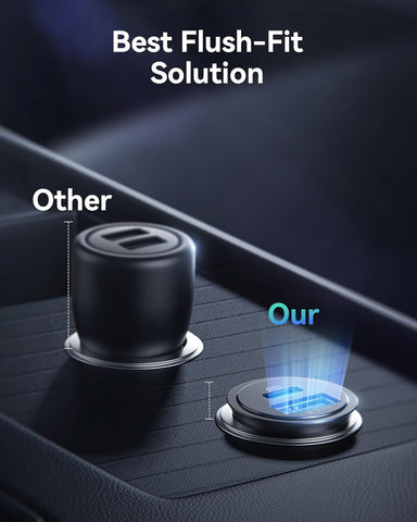 INIU 60W Fast Car Charger USB-C 30W + USB-A 30W Black Adapter