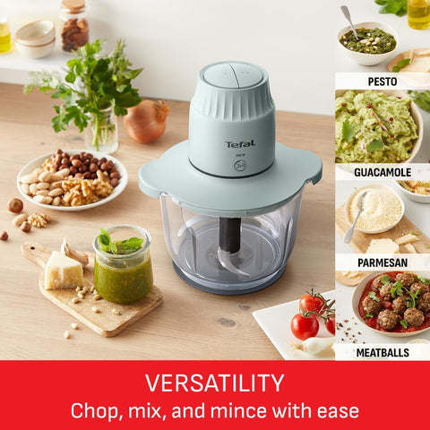 Tefal XXL Electric Chopper, 2L Durable Heat Resistant Glass Bowl, Storage Lid, 4 Stainless Steel Blades, 2 Speeds, Food Processor, Dips, Hummus, Fruit & Vegetable