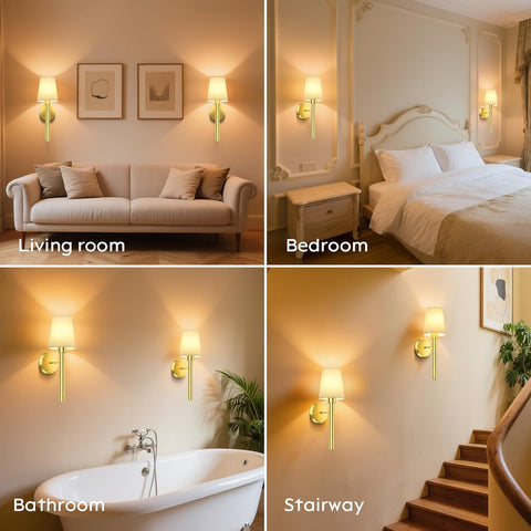 Battery Operated Wall Lights Set of 2, Magnetic Detachable & Rechargeable Battery, Indoor Wireless Wall Sconces Set of 2 for Bedrooms Cordless Sconce Wall Lamp Remote Control